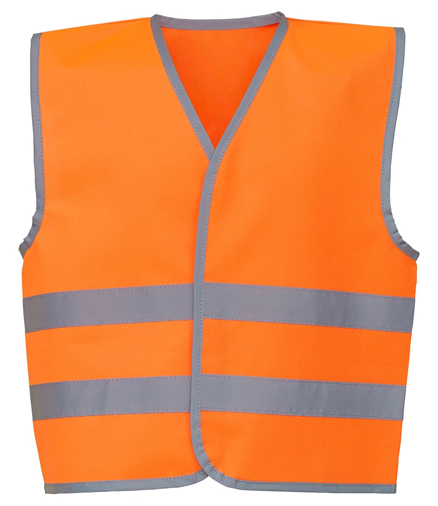 Yoko Kids Hi-Vis Two Band Waistcoat — Orange