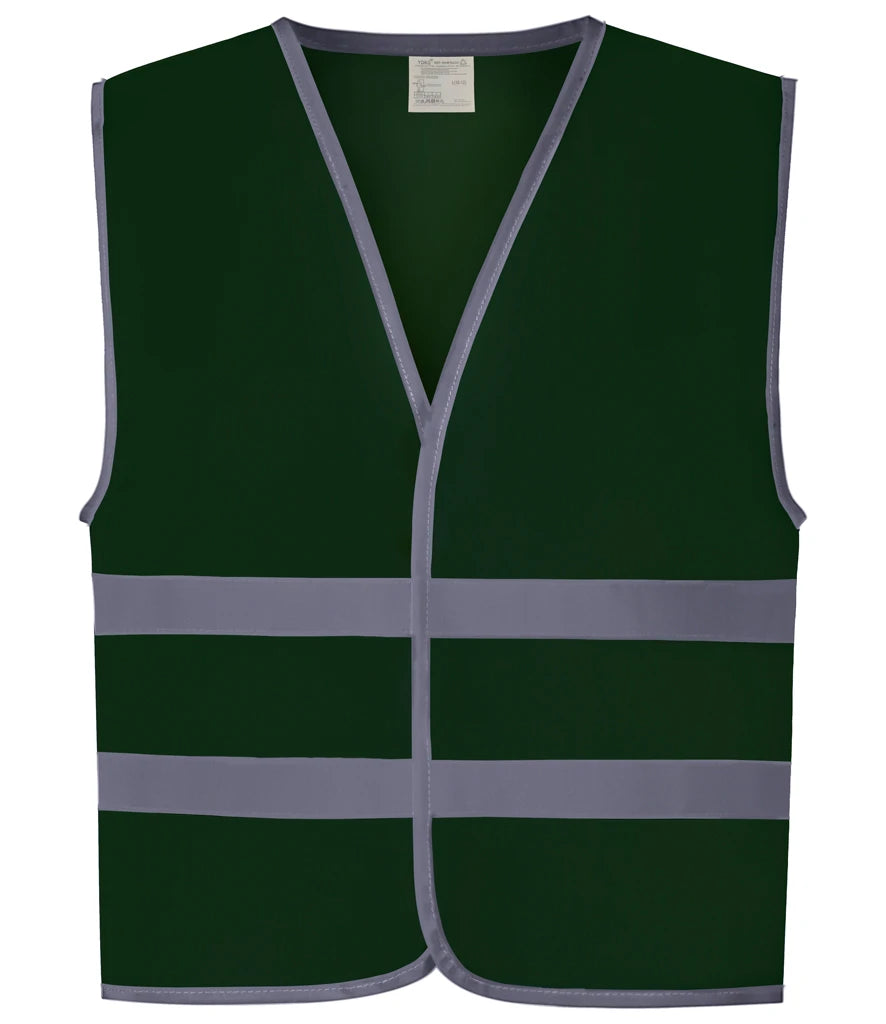 Yoko Kids Hi-Vis Two Band Waistcoat — Paramedic Green