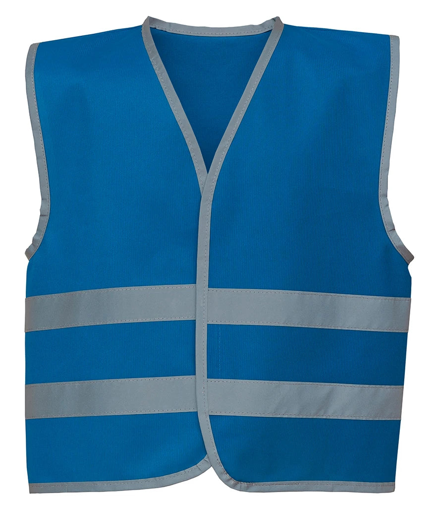 Yoko Kids Hi-Vis Two Band Waistcoat — Royal Blue