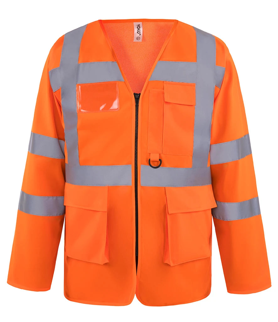 Yoko Hi-Vis Executive Long Sleeve Waistcoat — Orange