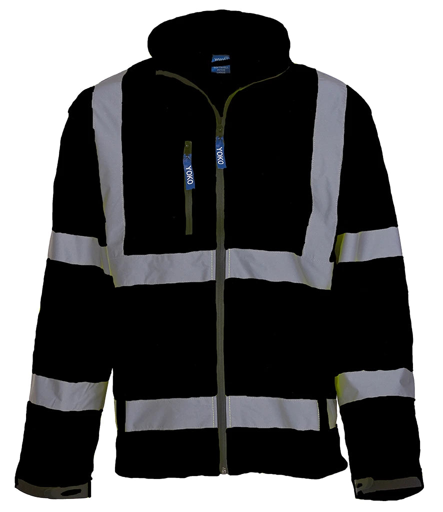Yoko Hi-Vis Soft Shell Jacket — Black